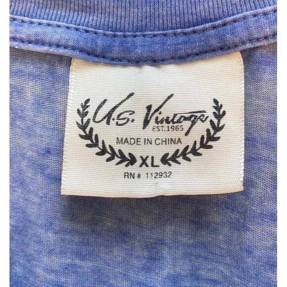U.S.Vintage blue v-neck t-shirt lightweight and soft size XL - Picture 5 of 6